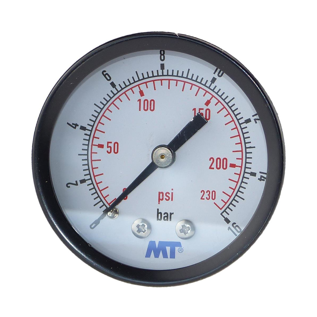 Manometer 50 mm hinten 0 - 16 bar