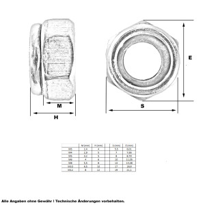 Sechskantmutter M3 (A2 - DIN 985)