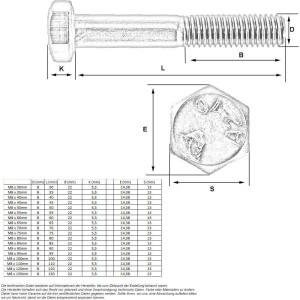 Sechskantschraube M8 x 40mm (A2 - DIN 931)