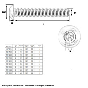 10 Stk. Linsenkopfschraube M6 x 30mm (A2 - ISO 7380)